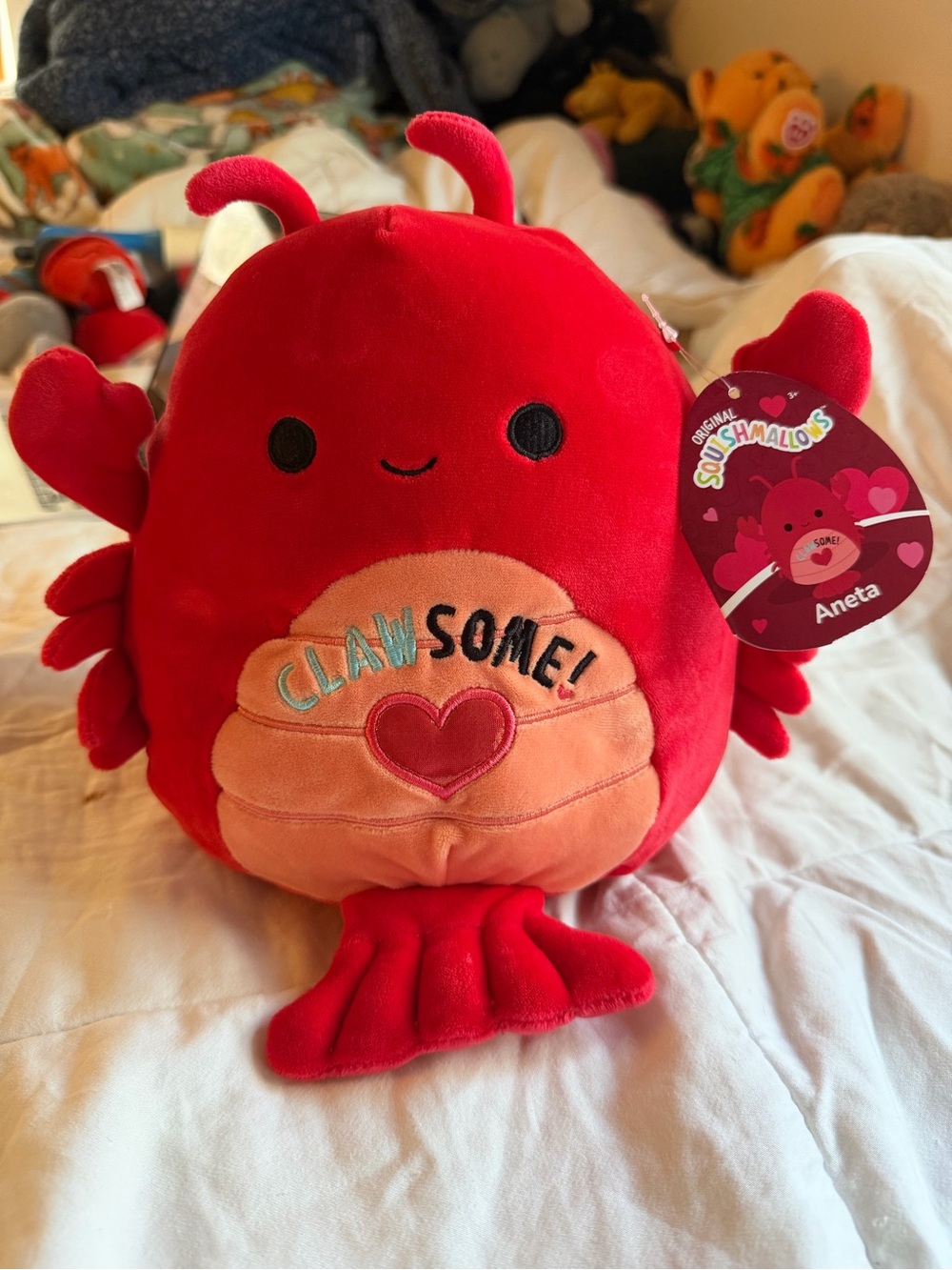 NWT squishmallows 8” aneta valentine’s “clawsome” lobster plush stuffed animal